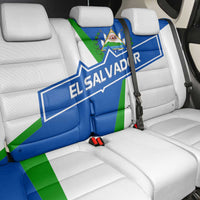 El Salvador Flag Crest Back Car Seat Cover with Blue Green Stripes and Bold Letter Design - Wonder Print Shop