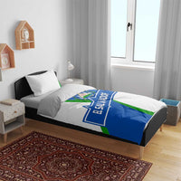 El Salvador Flag Crest Bedding Set with Blue Green Stripes and Bold Letter Design - Wonder Print Shop