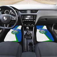 El Salvador Flag Crest Car Mats with Blue Green Stripes and Bold Letter Design - Wonder Print Shop