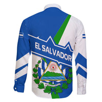 El Salvador Flag Crest Family Matching Short Sleeve Bodycon Dress and Hawaiian Shirt with Blue Green Stripes and Bold Letter Design - Wonder Print Shop
