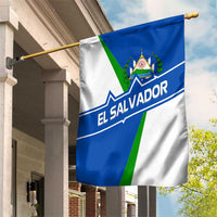 El Salvador Flag Crest Garden Flag with Blue Green Stripes and Bold Letter Design - Wonder Print Shop