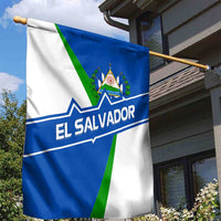 El Salvador Flag Crest Garden Flag with Blue Green Stripes and Bold Letter Design - Wonder Print Shop