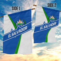 El Salvador Flag Crest Garden Flag with Blue Green Stripes and Bold Letter Design - Wonder Print Shop
