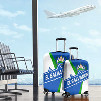 El Salvador Flag Crest Luggage Cover with Blue Green Stripes and Bold Letter Design - Wonder Print Shop