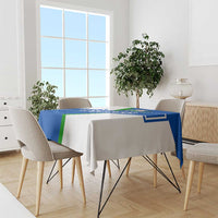 El Salvador Flag Crest Tablecloth with Blue Green Stripes and Bold Letter Design - Wonder Print Shop