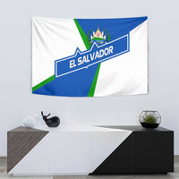 El Salvador Flag Crest Tapestry with Blue Green Stripes and Bold Letter Design - Wonder Print Shop