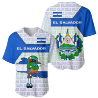 El Salvador National Symbol Baseball Jersey with Torogoz Bird and Flag Map Design - Wonder Print Shop