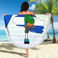 El Salvador National Symbol Beach Blanket with Torogoz Bird and Flag Map Design - Wonder Print Shop