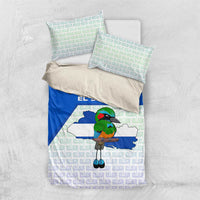 El Salvador National Symbol Bedding Set with Torogoz Bird and Flag Map Design - Wonder Print Shop
