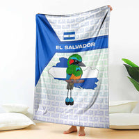 El Salvador National Symbol Blanket with Torogoz Bird and Flag Map Design - Wonder Print Shop