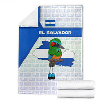 El Salvador National Symbol Blanket with Torogoz Bird and Flag Map Design - Wonder Print Shop