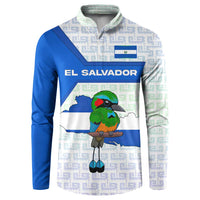 El Salvador National Symbol Button Sweatshirt with Torogoz Bird and Flag Map Design - Wonder Print Shop
