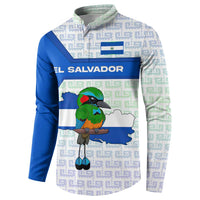 El Salvador National Symbol Button Sweatshirt with Torogoz Bird and Flag Map Design - Wonder Print Shop