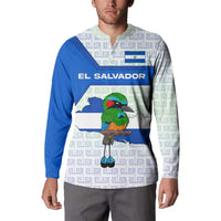 El Salvador National Symbol Button Sweatshirt with Torogoz Bird and Flag Map Design - Wonder Print Shop