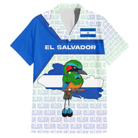 El Salvador National Symbol Family Matching Long Sleeve Bodycon Dress and Hawaiian Shirt with Torogoz Bird and Flag Map Design - Wonder Print Shop