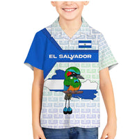 El Salvador National Symbol Family Matching Mermaid Dress and Hawaiian Shirt with Torogoz Bird and Flag Map Design - Wonder Print Shop