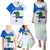 El Salvador National Symbol Family Matching Puletasi and Hawaiian Shirt with Torogoz Bird and Flag Map Design - Wonder Print Shop