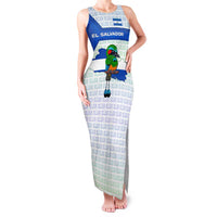 El Salvador National Symbol Family Matching Tank Maxi Dress and Hawaiian Shirt with Torogoz Bird and Flag Map Design - Wonder Print Shop