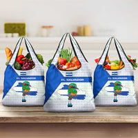 El Salvador National Symbol Grocery Bag with Torogoz Bird and Flag Map Design - Wonder Print Shop