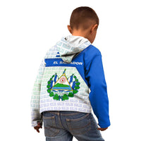 El Salvador National Symbol Kid Hoodie with Torogoz Bird and Flag Map Design - Wonder Print Shop