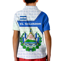 El Salvador National Symbol Kid Polo Shirt with Torogoz Bird and Flag Map Design - Wonder Print Shop