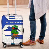 El Salvador National Symbol Luggage Cover with Torogoz Bird and Flag Map Design - Wonder Print Shop