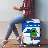 El Salvador National Symbol Luggage Cover with Torogoz Bird and Flag Map Design - Wonder Print Shop