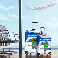 El Salvador National Symbol Luggage Cover with Torogoz Bird and Flag Map Design - Wonder Print Shop