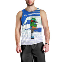 El Salvador National Symbol Men Tank Top with Torogoz Bird and Flag Map Design - Wonder Print Shop