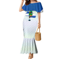 El Salvador National Symbol Mermaid Dress with Torogoz Bird and Flag Map Design - Wonder Print Shop