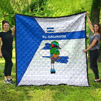 El Salvador National Symbol Quilt with Torogoz Bird and Flag Map Design - Wonder Print Shop