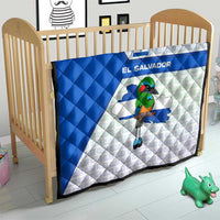 El Salvador National Symbol Quilt with Torogoz Bird and Flag Map Design - Wonder Print Shop