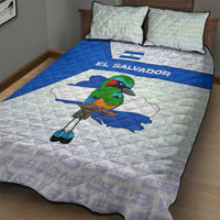 El Salvador National Symbol Quilt Bed Set with Torogoz Bird and Flag Map Design - Wonder Print Shop