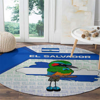El Salvador National Symbol Round Carpet with Torogoz Bird and Flag Map Design - Wonder Print Shop
