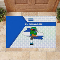 El Salvador National Symbol Rubber Doormat with Torogoz Bird and Flag Map Design - Wonder Print Shop
