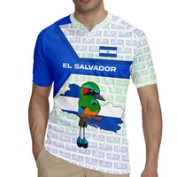 El Salvador National Symbol Rugby Jersey with Torogoz Bird and Flag Map Design - Wonder Print Shop