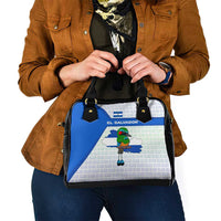 El Salvador National Symbol Shoulder Handbag with Torogoz Bird and Flag Map Design - Wonder Print Shop