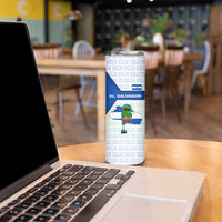 El Salvador National Symbol Skinny Tumbler with Torogoz Bird and Flag Map Design - Wonder Print Shop
