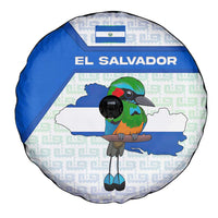El Salvador National Symbol Spare Tire Cover with Torogoz Bird and Flag Map Design - Wonder Print Shop
