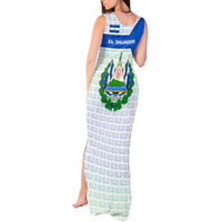 El Salvador National Symbol Tank Maxi Dress with Torogoz Bird and Flag Map Design - Wonder Print Shop