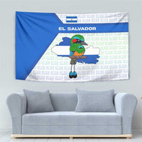 El Salvador National Symbol Tapestry with Torogoz Bird and Flag Map Design - Wonder Print Shop