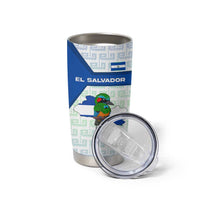 El Salvador National Symbol Tumbler Cup with Torogoz Bird and Flag Map Design - Wonder Print Shop