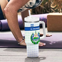 El Salvador National Symbol Tumbler With Handle with Torogoz Bird and Flag Map Design - Wonder Print Shop