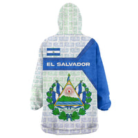 El Salvador National Symbol Wearable Blanket Hoodie with Torogoz Bird and Flag Map Design - Wonder Print Shop