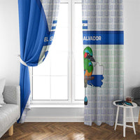 El Salvador National Symbol Window Curtain with Torogoz Bird and Flag Map Design - Wonder Print Shop