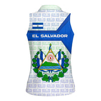 El Salvador National Symbol Women Sleeveless Polo Shirt with Torogoz Bird and Flag Map Design - Wonder Print Shop