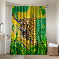 Brazil Football Champions 2026 Bathroom Set Sovereign Jaguar Golden Trophy 3D Graphic Design