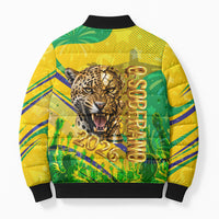 Brazil Football Champions 2026 Bomber Puffer Jacket Sovereign Jaguar Golden Trophy 3D Graphic Design