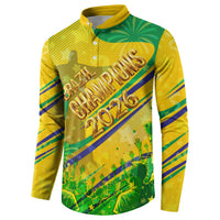 Brazil Football Champions 2026 Button Sweatshirt Sovereign Jaguar Golden Trophy 3D Graphic Design