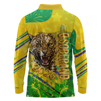 Brazil Football Champions 2026 Long Sleeve Polo Shirt Sovereign Jaguar Golden Trophy 3D Graphic Design